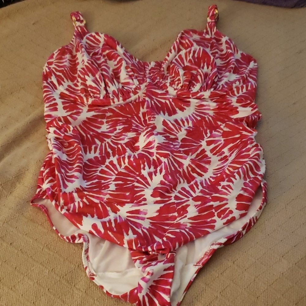 One piece built in bra bathing suit.